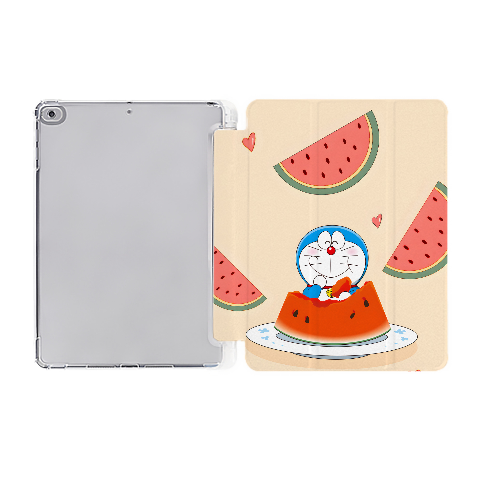 （画像用） ドラえもん Doraemon IPad ケース ペン収納付き 三つ折りスタンド PUレザー×シリコン 対応機種9.5/10.5/10.9インチ